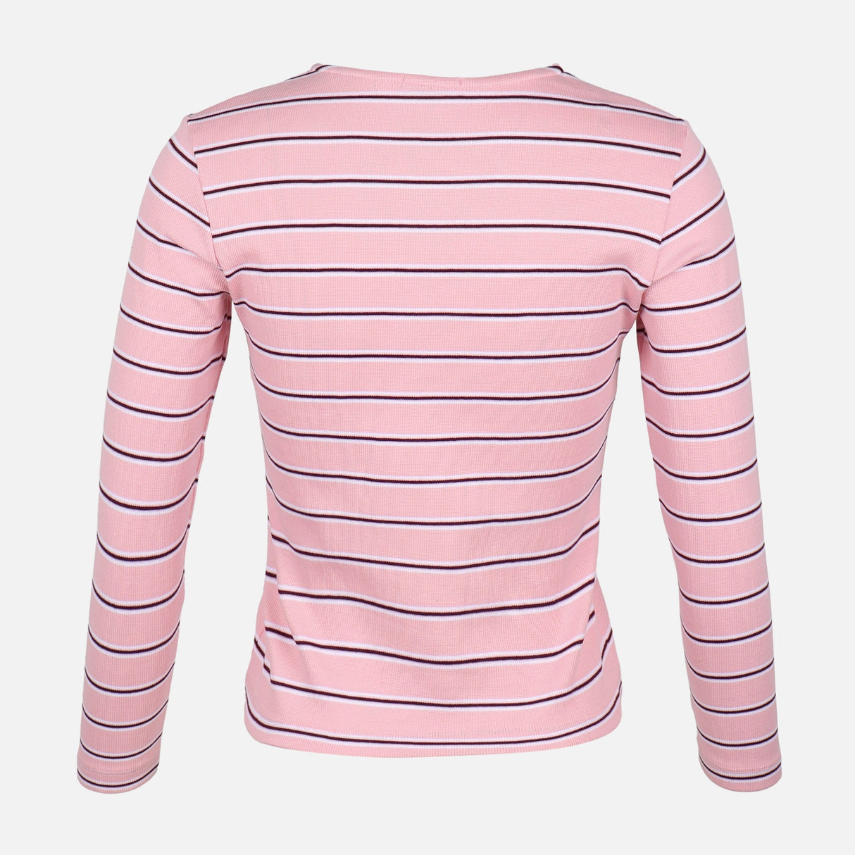 WOMEN RIBBED STRIPE T-SHIRT LONG SLEEVE
