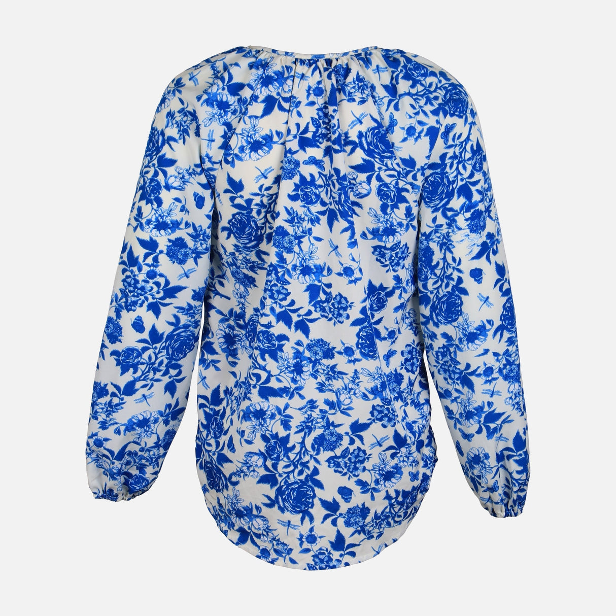 WOMEN FLORAL WOVEN LONG SLEEVE TOP