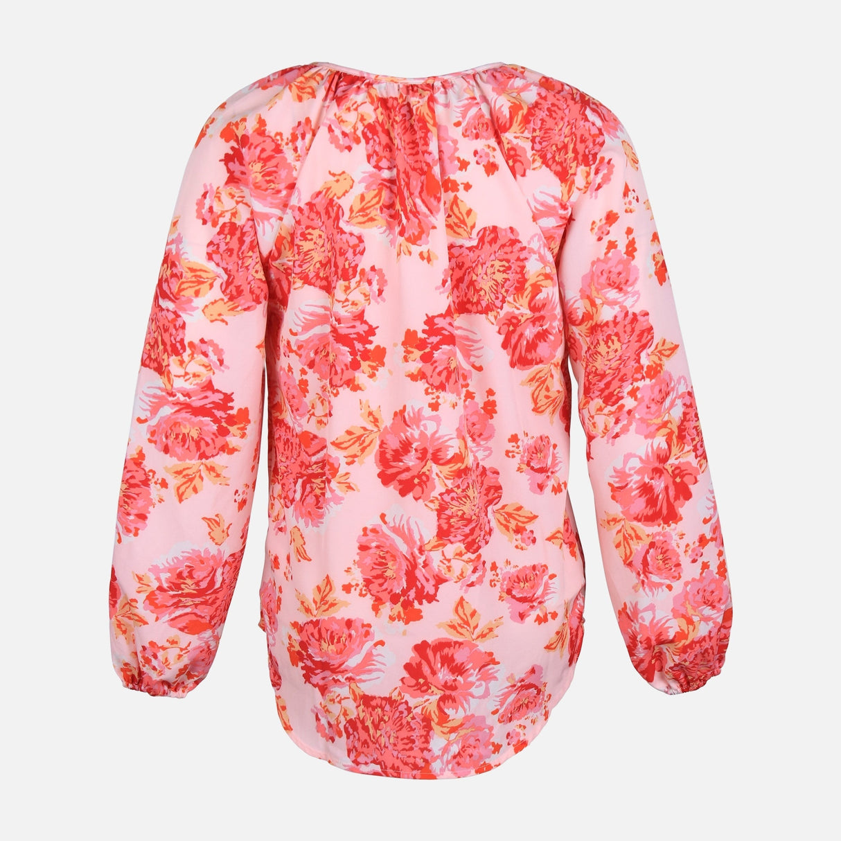 WOMEN FLORAL WOVEN LONG SLEEVE TOP