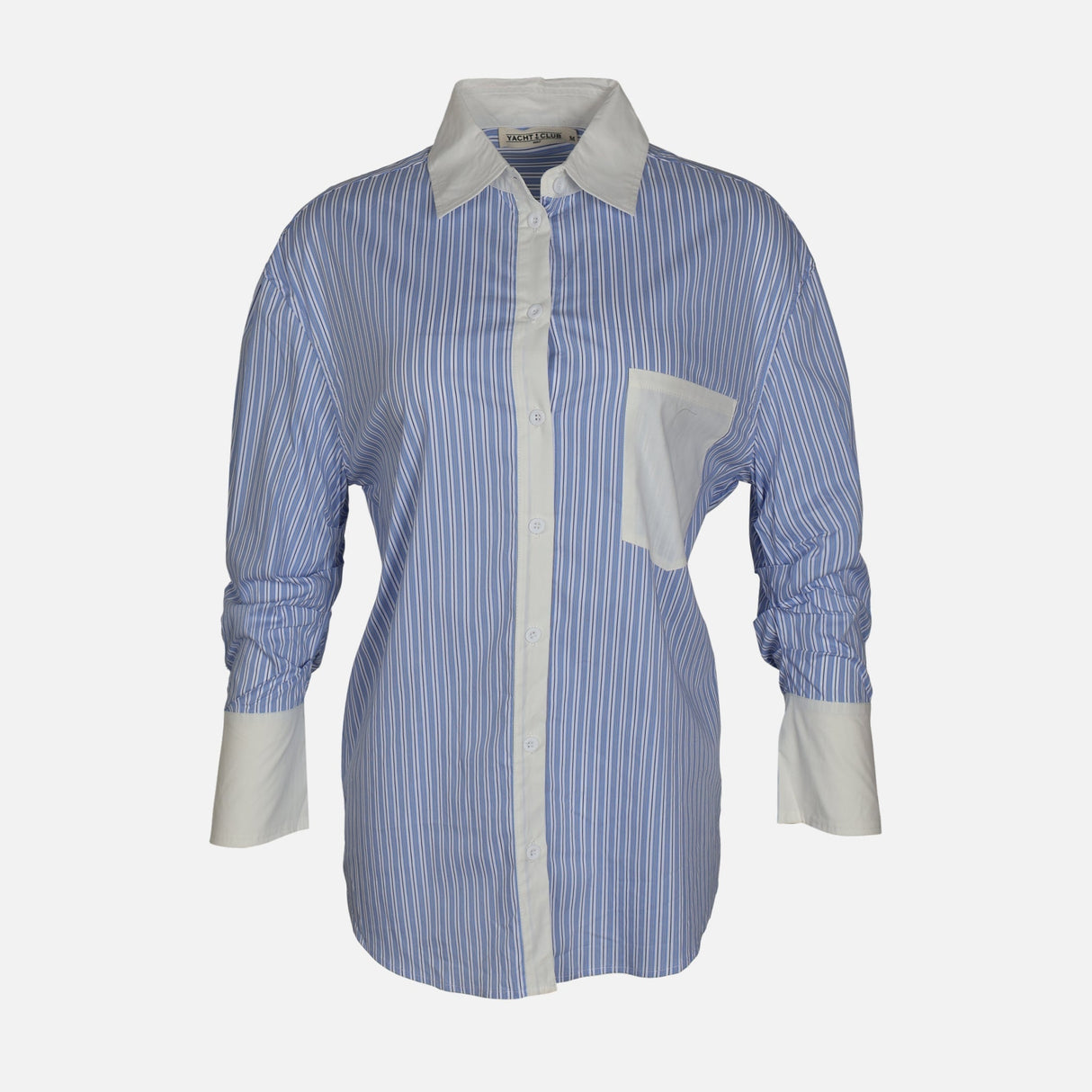 WOMEN LONG SLEEVE LONG STRIPE SHIRT