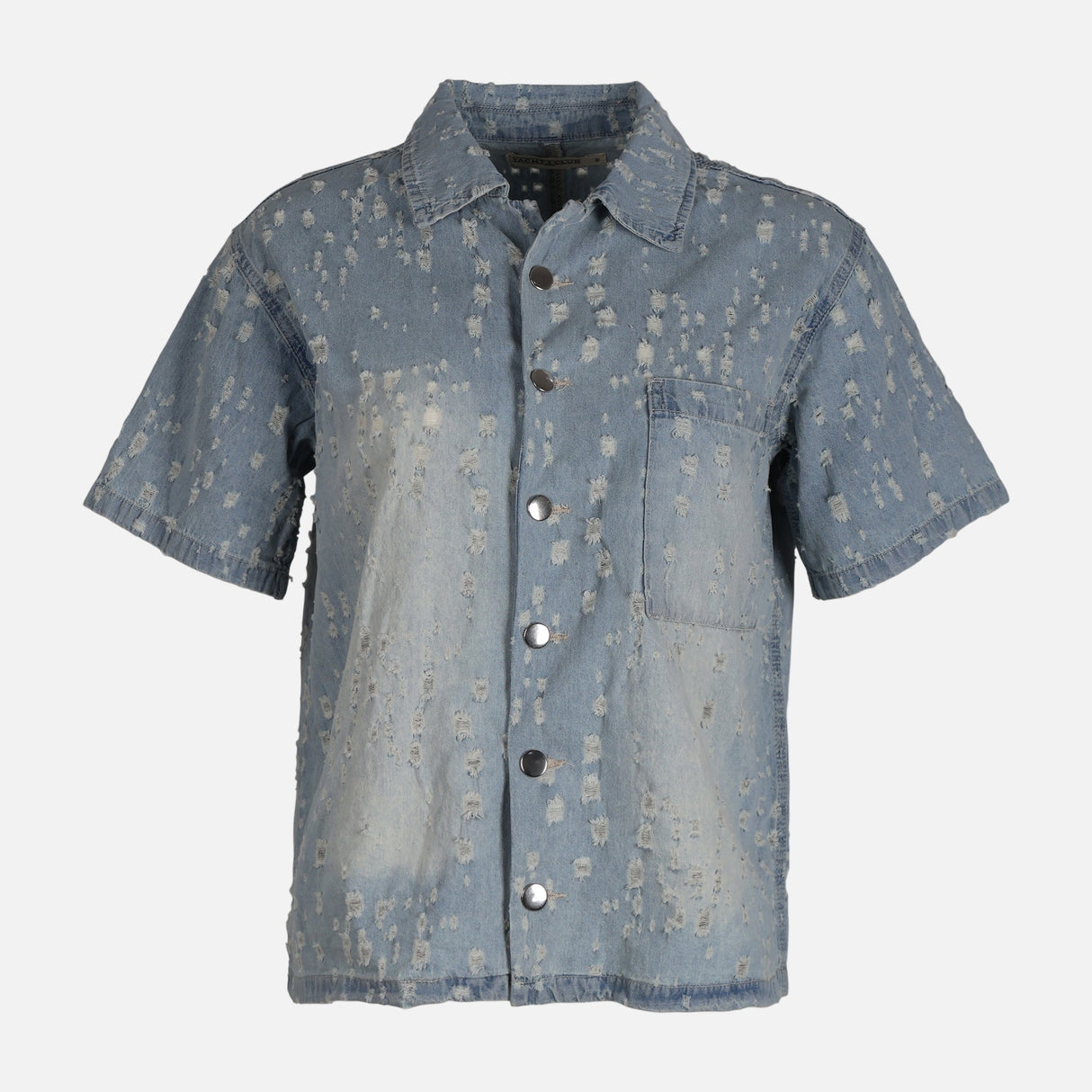 WOMEN SHORT SLEEVE DENIM SHIRT