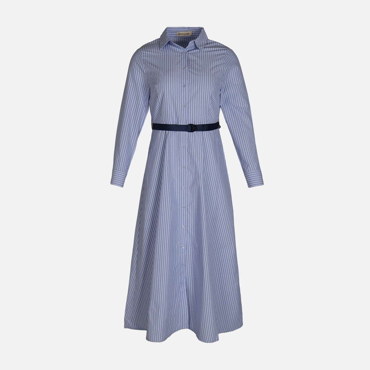 WOMEN LONG SLEEVE STRIPED LONG DRESS