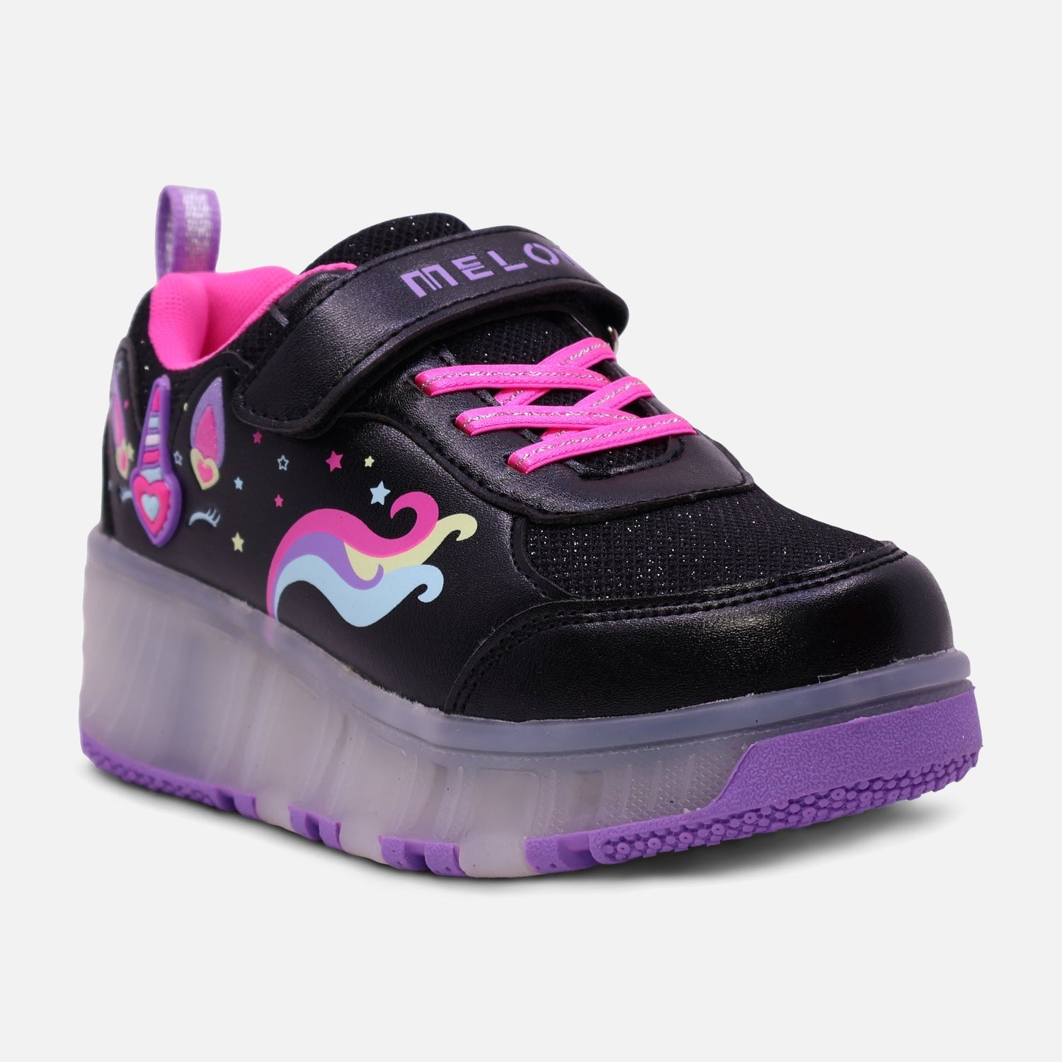 GIRLS WHEELS VELCRO LIGHTING SHOES