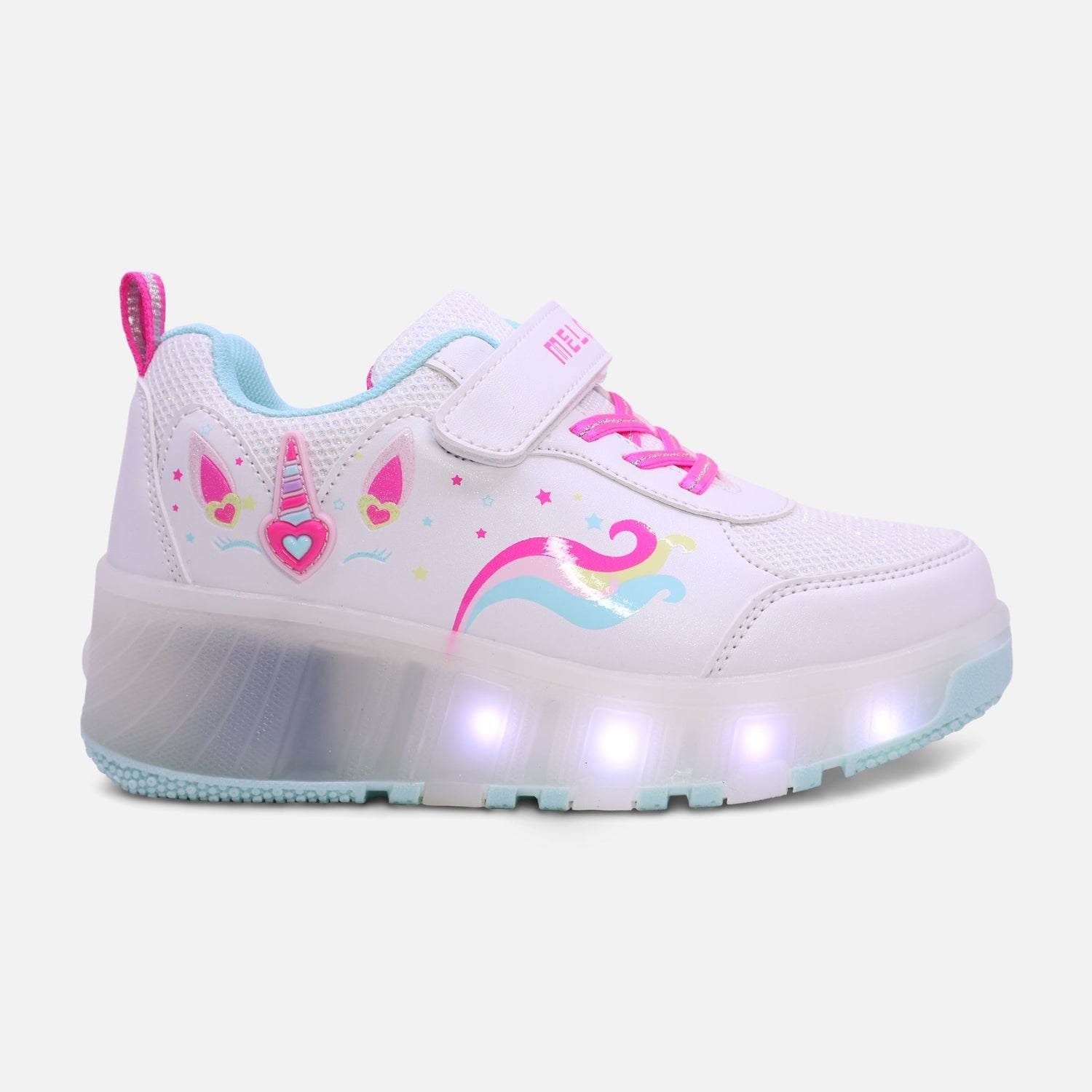 GIRLS WHEELS VELCRO LIGHTING SHOES