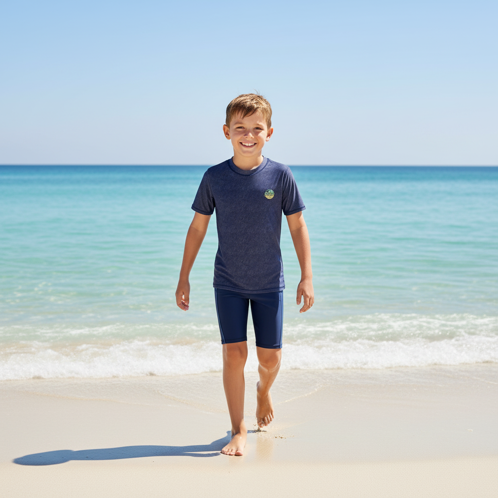 Boys Short Sleeve Rashguard Swim Set