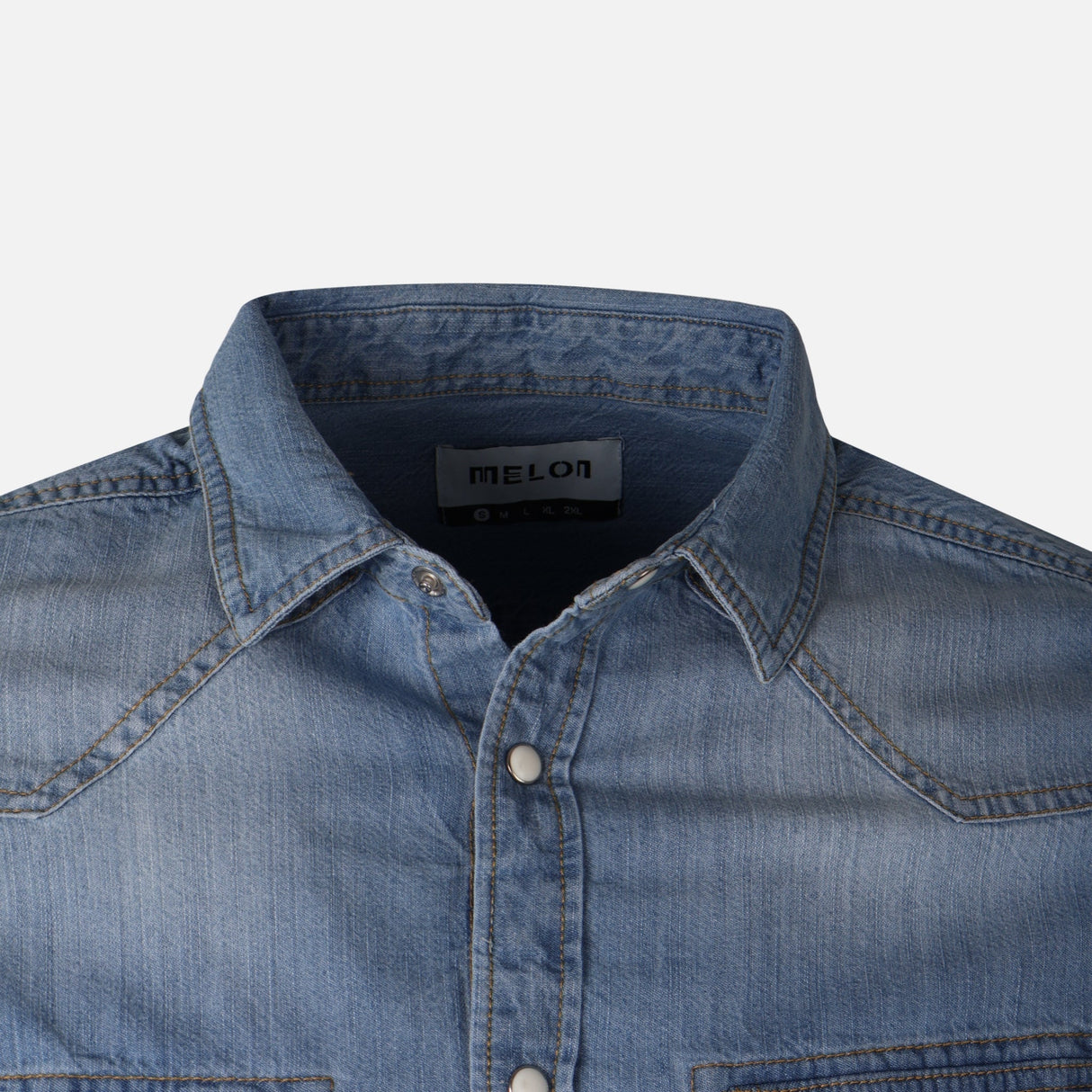 Men Long Sleeve Slub Denim Shirt