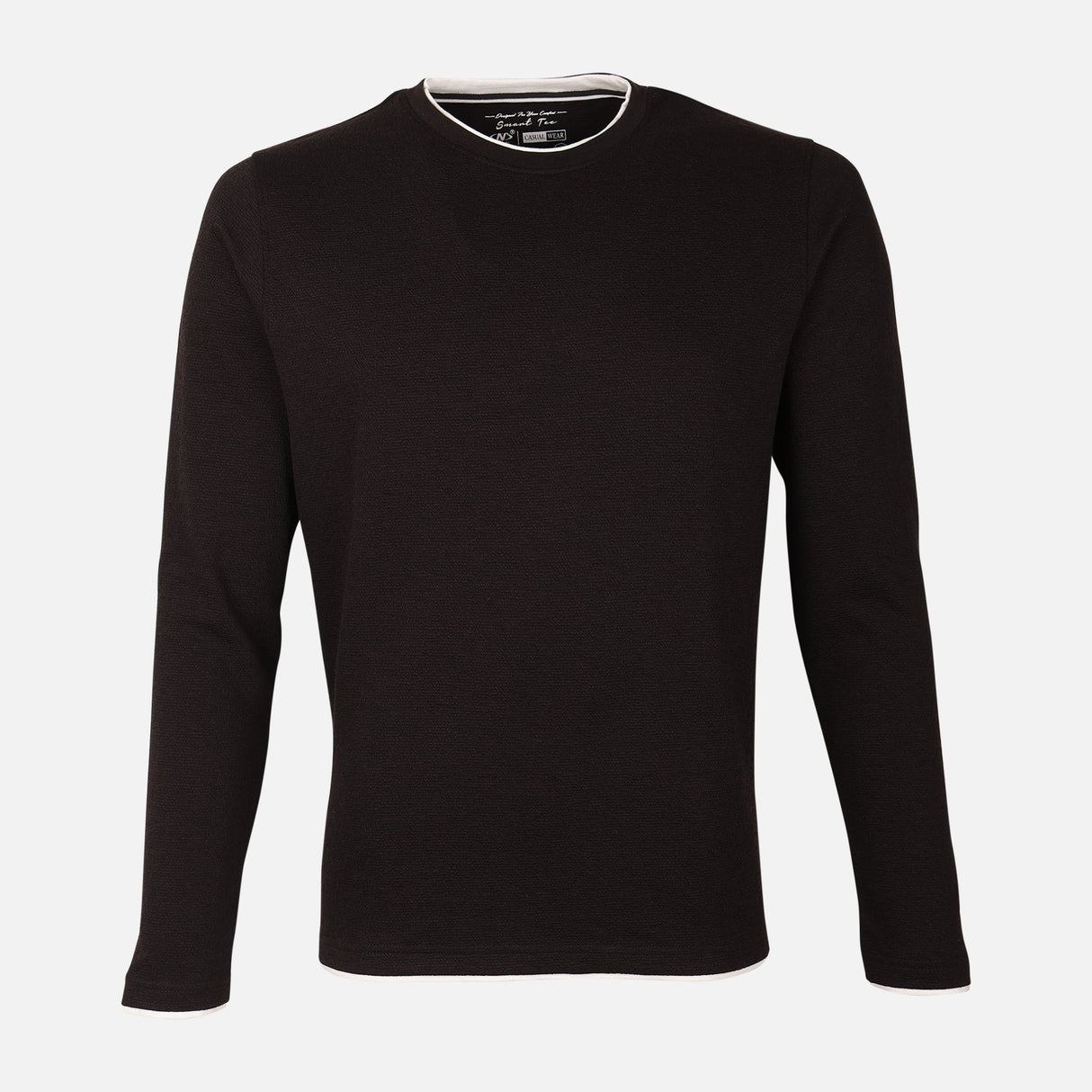 Men Structured Long Sleeve T-Shirt