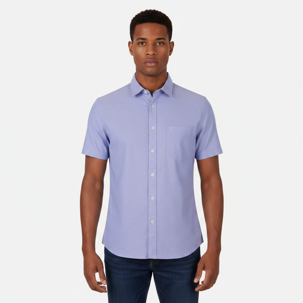 Men Basic Oxford Short Sleeve Shirt