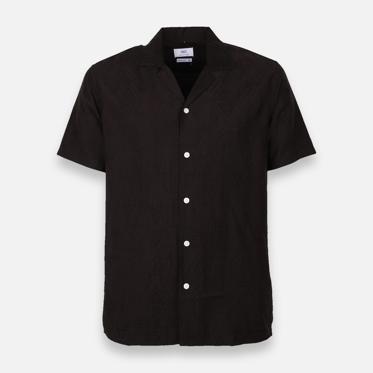 Men Plain Woven Short Sleeve Shirt
