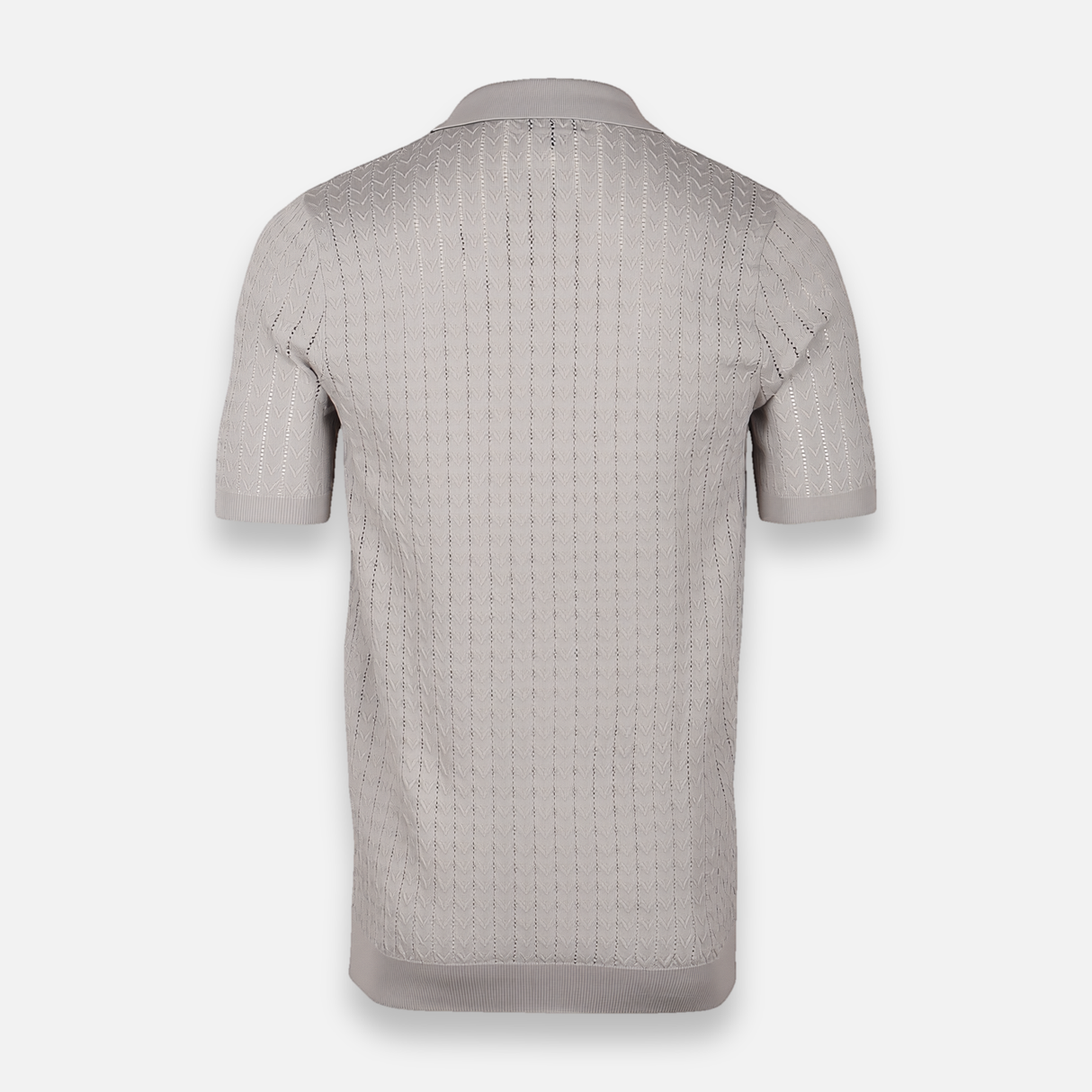Men Plain Knitted Short Sleeve Shirt