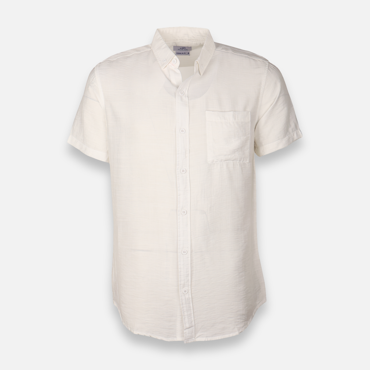 Men Plain Woven Short Sleeve Shirt