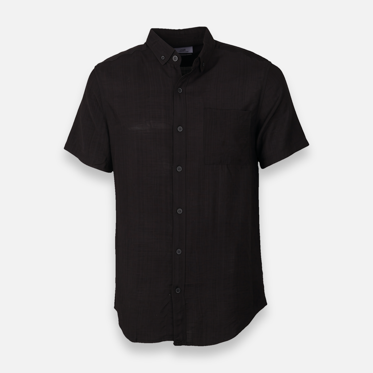 Men Plain Woven Short Sleeve Shirt