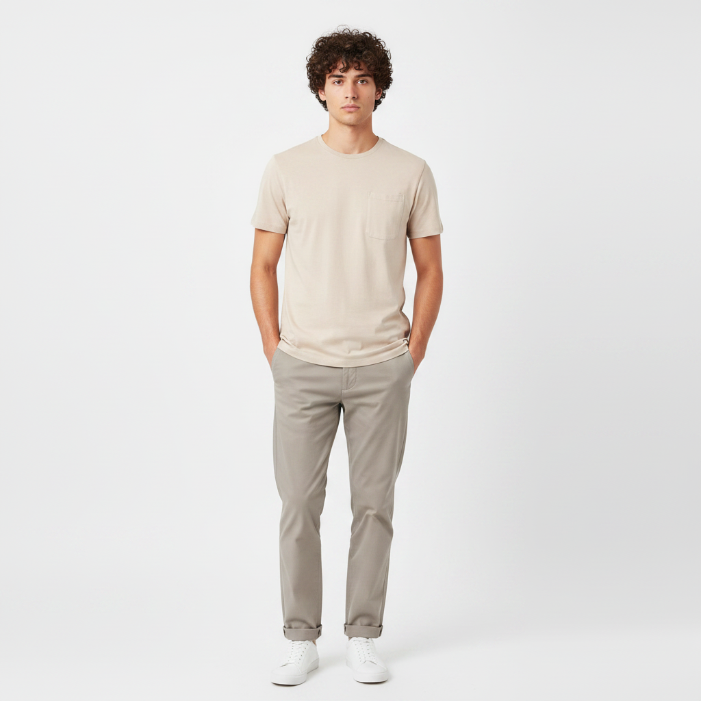 Men Structured Pocket T-Shirt Short Sleeve