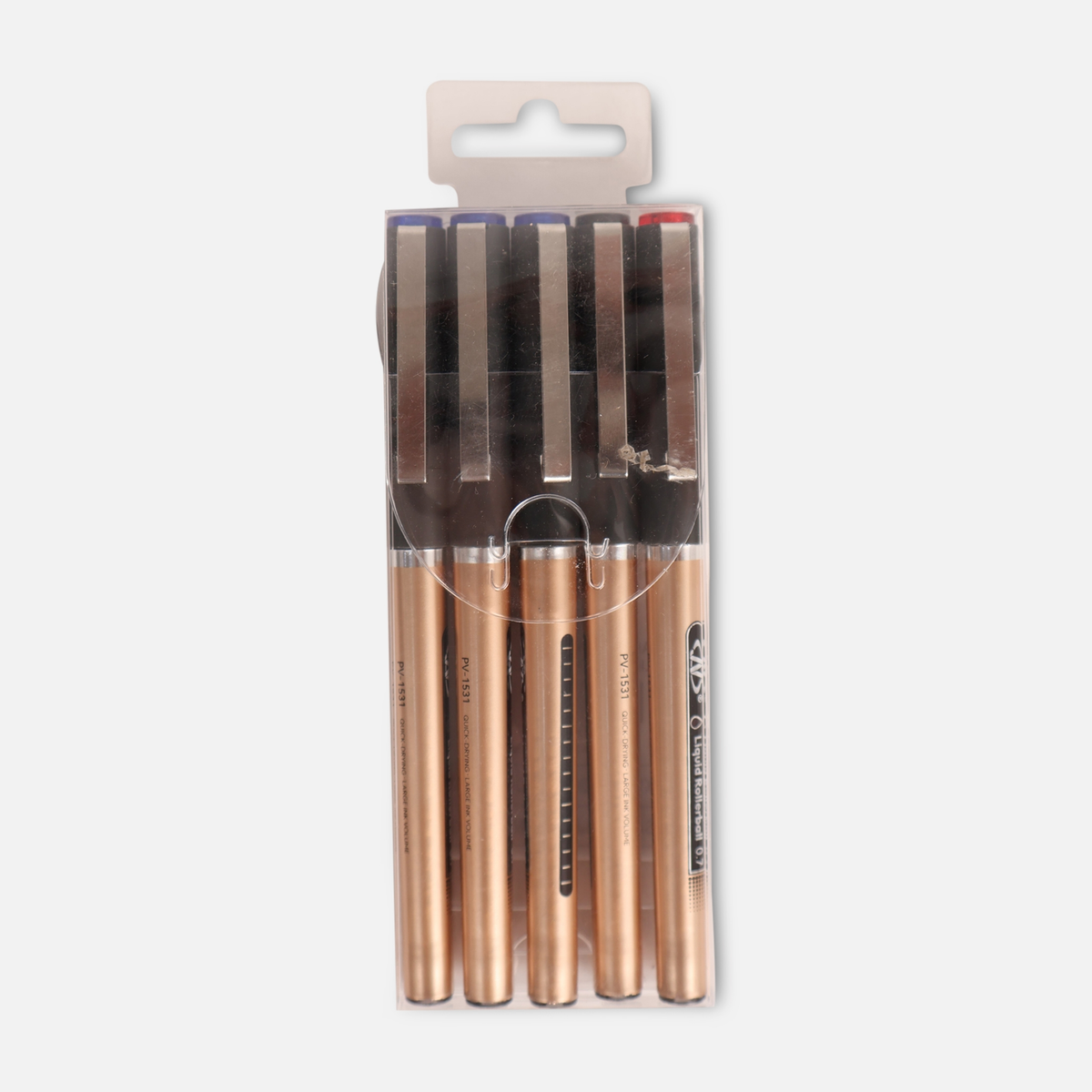 Liquid Rollerball Pen Set of 5 with Quick-Drying Ink