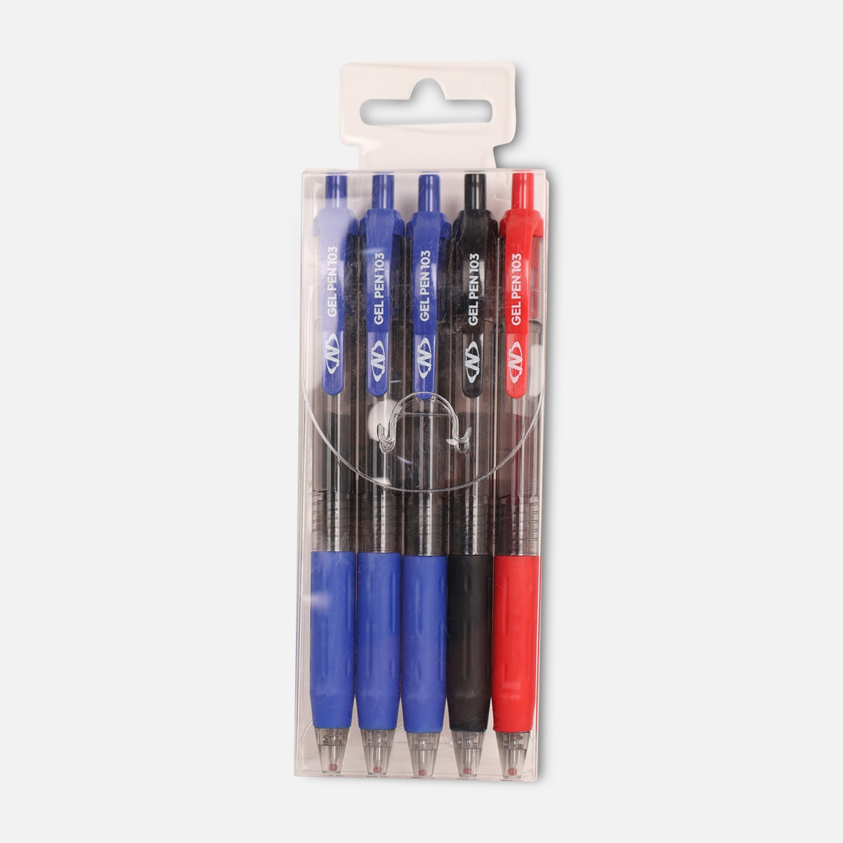 Gel Pen Set of 5 – Retractable with Rubber Grip