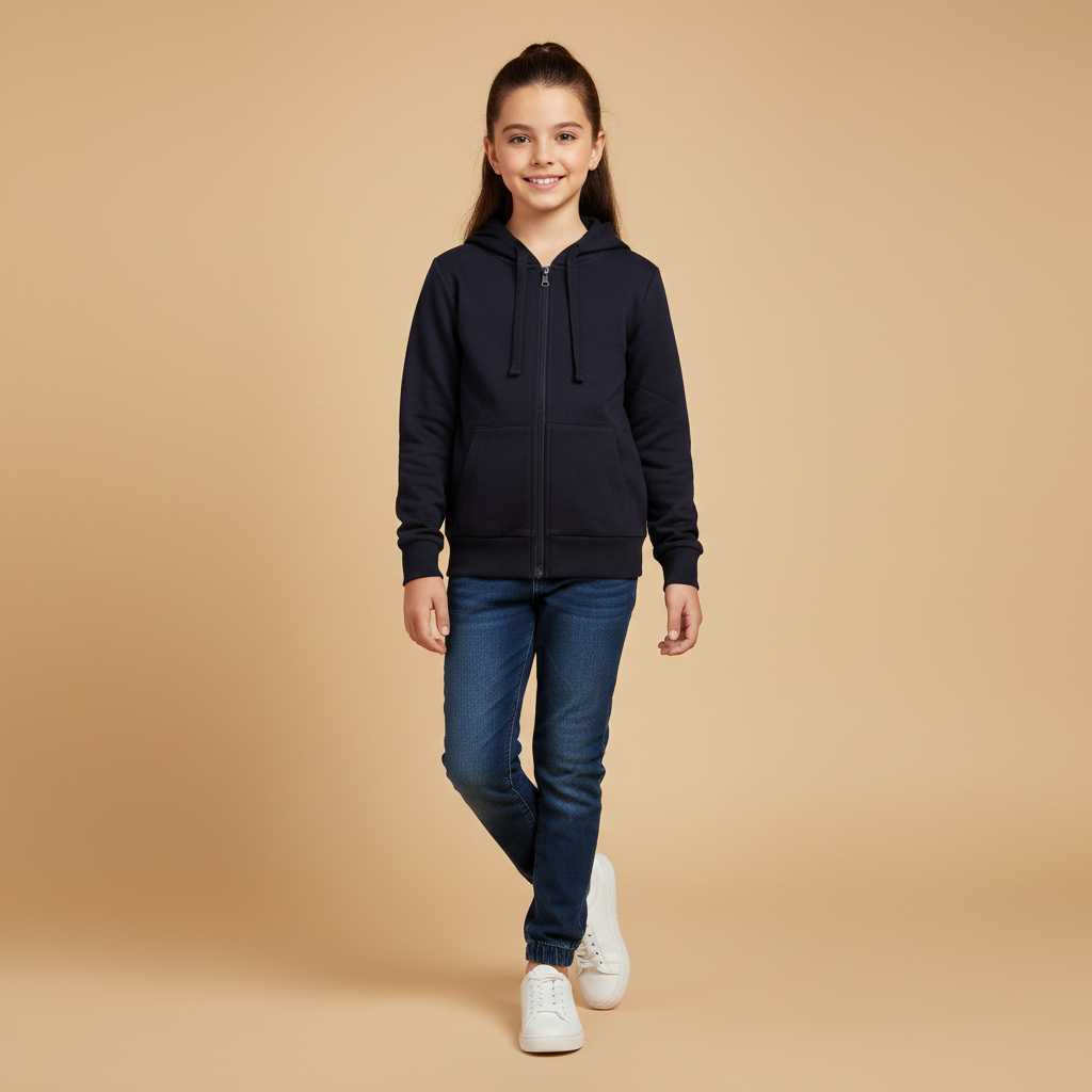 Girls School Cardigan With Hoodie