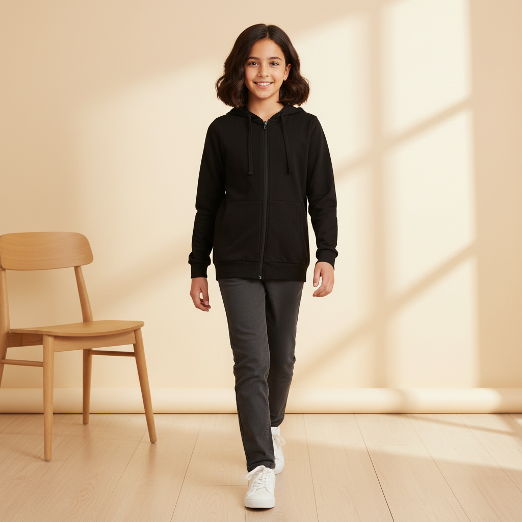School Cardigan With Hoodie