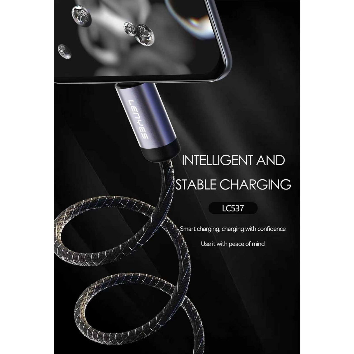 كابل شاحن1متر من نوع TYPE C إلى (60W)TYPE C