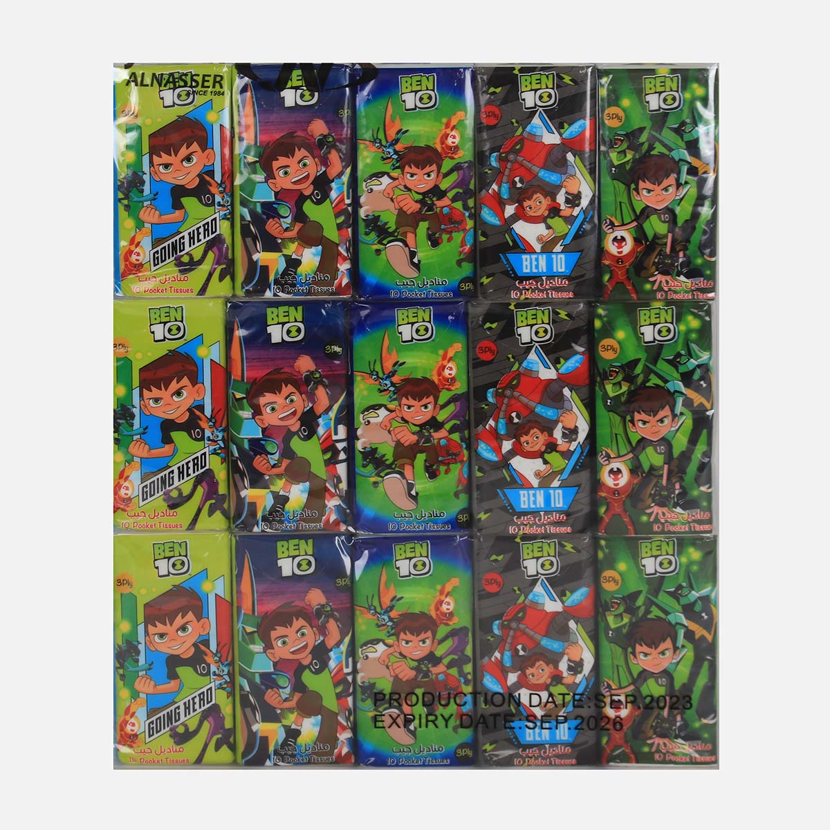 BEN 10 PACK OF 30 TISSUE 200M*205M 3PLY 10 SHEETS