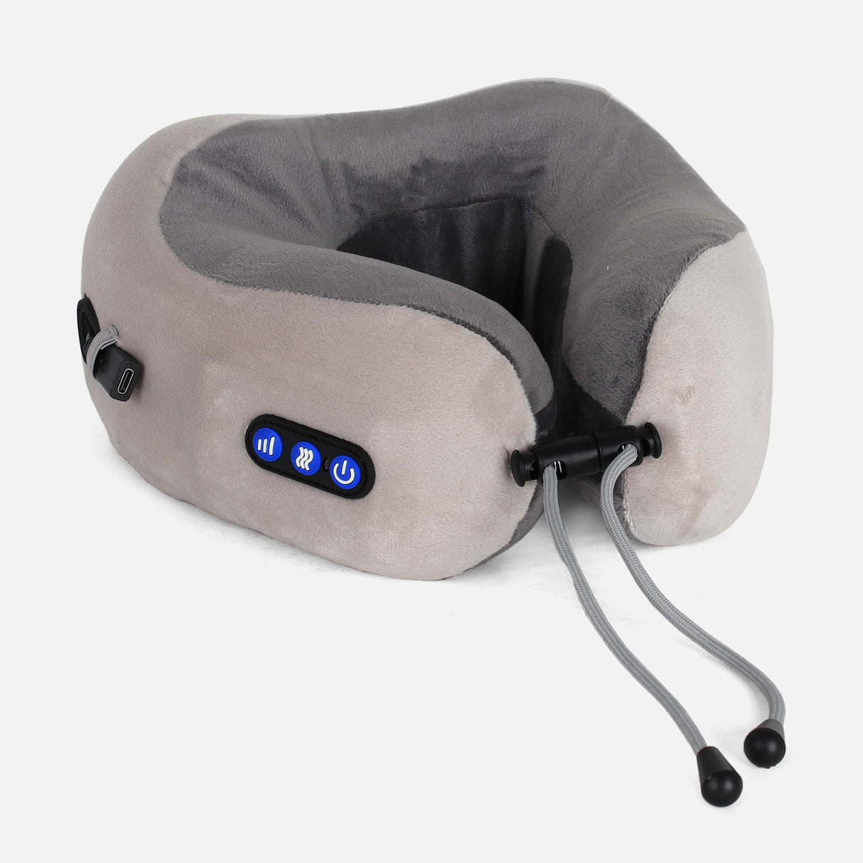 TRAVEL PILLOW FABRIC MEMORY FOAM + MASSAGER AND BATTERY