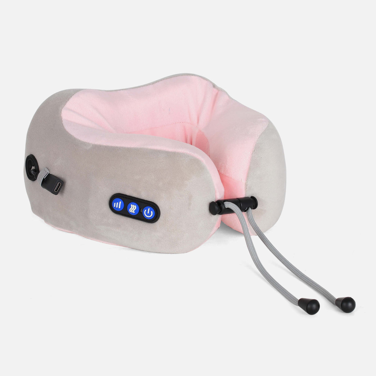 TRAVEL PILLOW FABRIC MEMORY FOAM + MASSAGER AND BATTERY