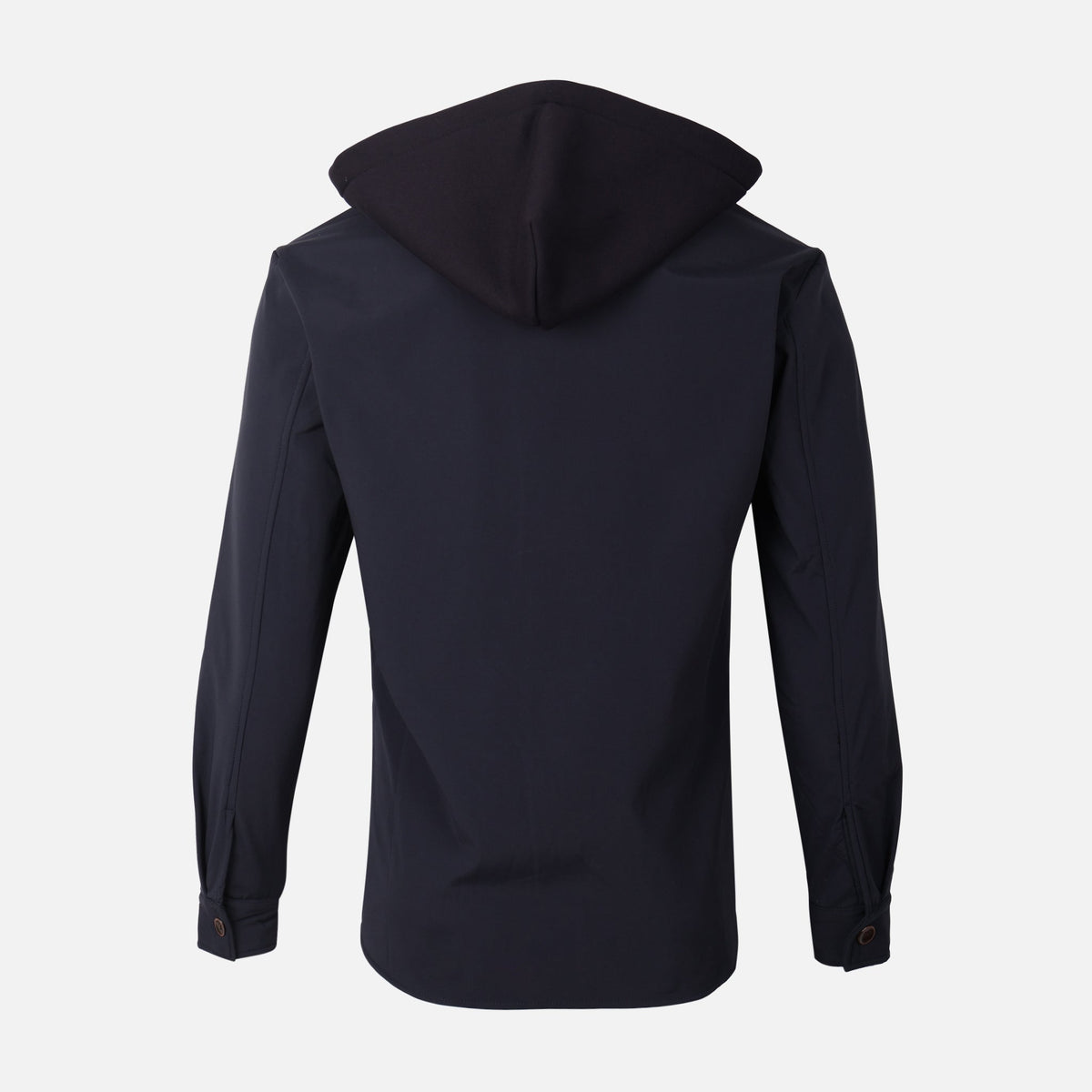 MEN HOODED LONG SLEEVE SHIRT WITH COLLAR