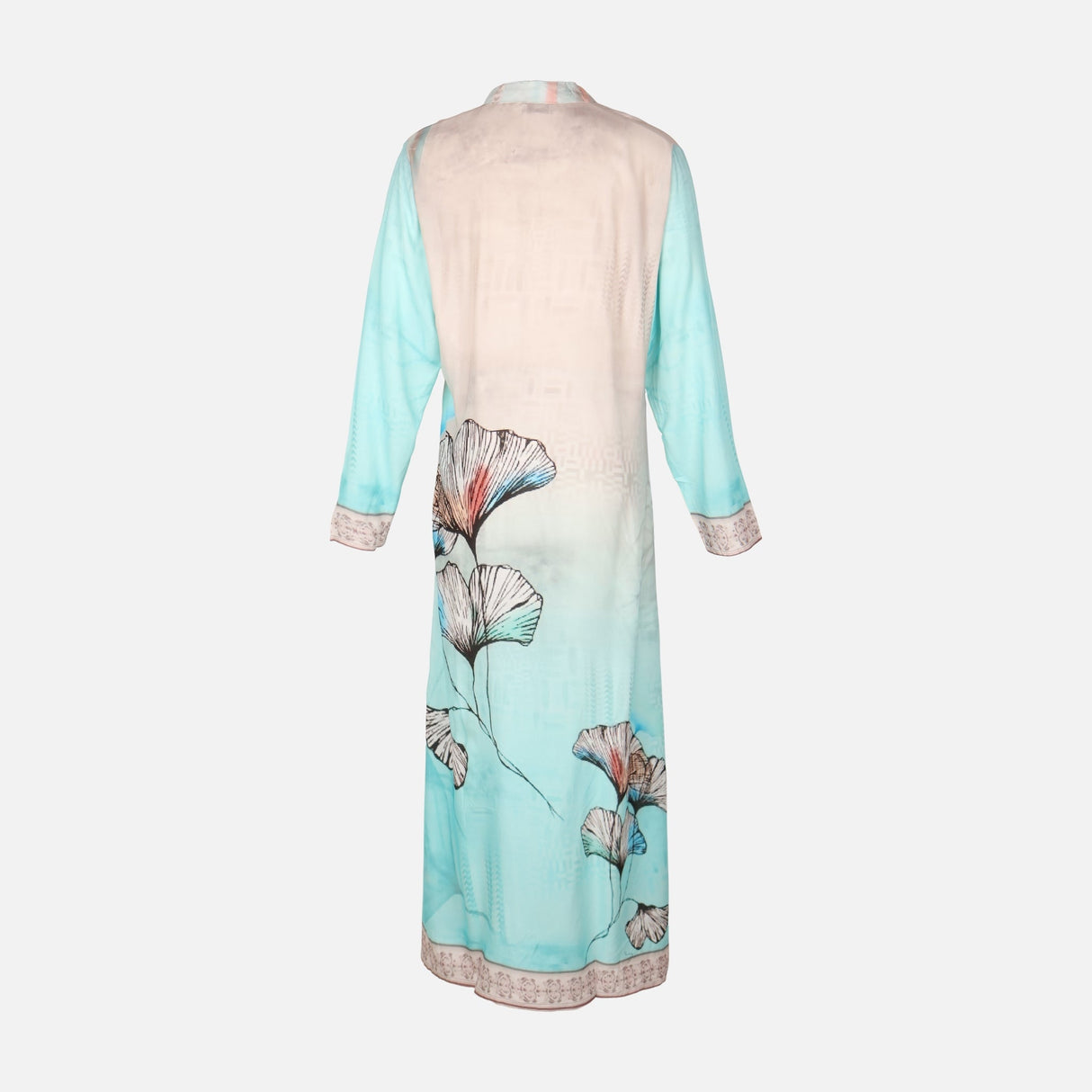 Ladies Rayon Printed Maxi Gown Long Sleeve