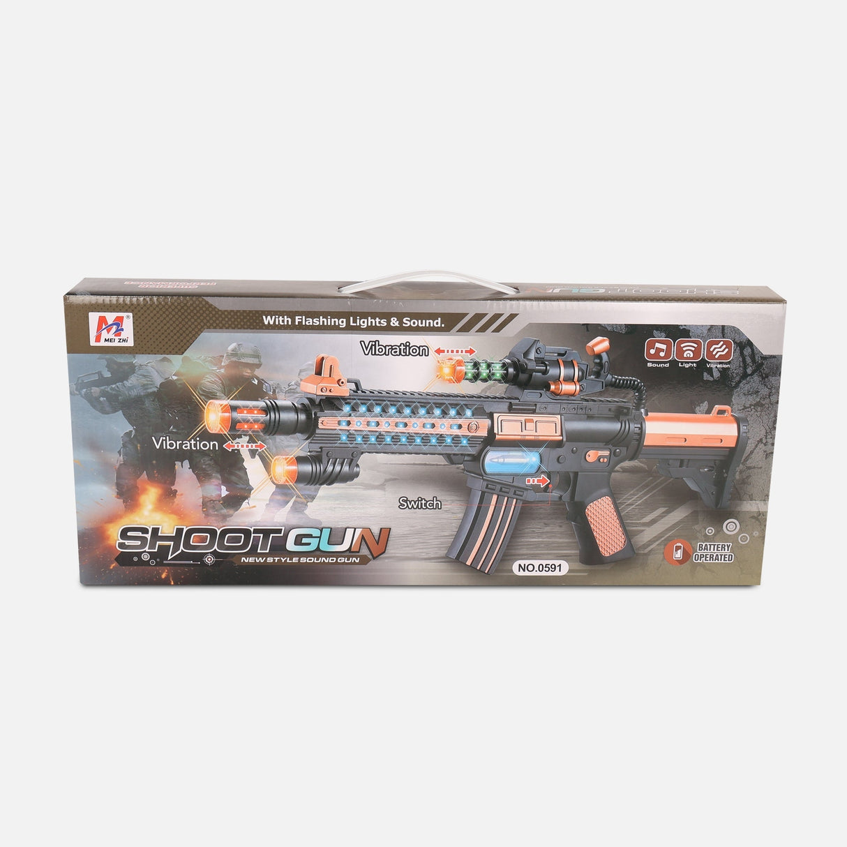 Battery Operated Toy Gun With Light Sound & Vibration