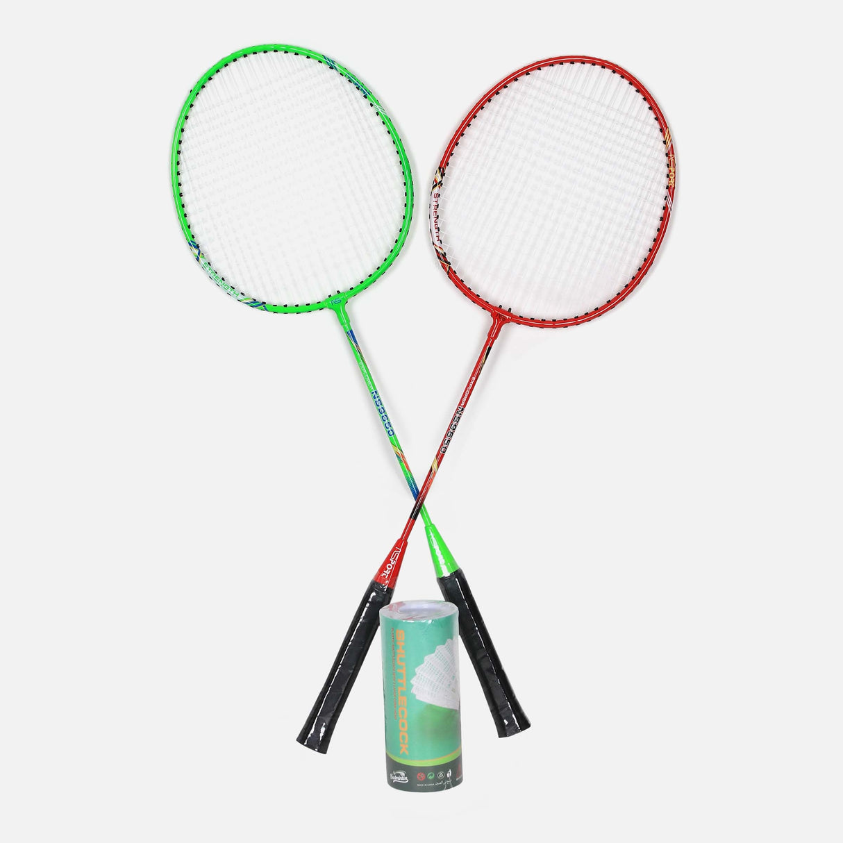 FULL STL 2 T JOINT BADMINTON RACKET+3 PLSTK