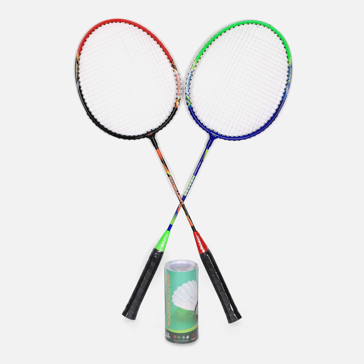 ALMN+STL 2 T JOINT BADMINTON RACKET+3 PLSTK