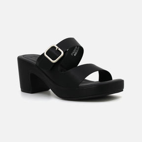 LADIES CASUAL SLIPPERS WITH SQUARE HEELS