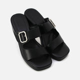 LADIES CASUAL SLIPPERS WITH SQUARE HEELS