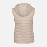 WOMEN BASIC PUFFER GILET WITH HOOD
