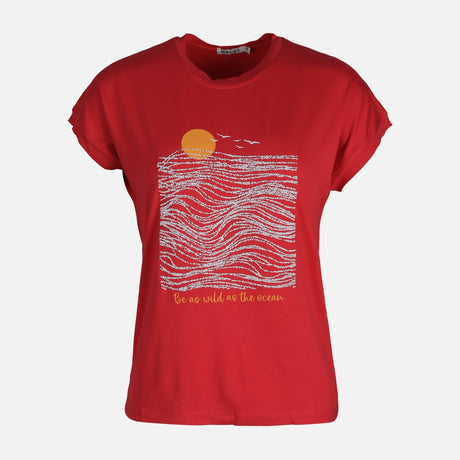 WOMEN VISCOSE LOOSE SHORT SLEEVE TEE