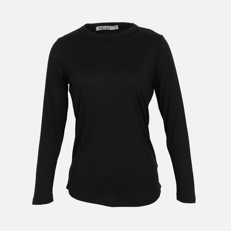 WOMEN RELAXED HIGH NECK LONG SLEEVE TEE
