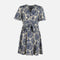 WOMEN FLORAL SHORT SLEEVE MIDI DRESS