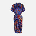 WOMEN FLORAL SHORT SLEEVE LONG DRESS