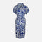 WOMEN FLORAL SHORT SLEEVE LONG DRESS