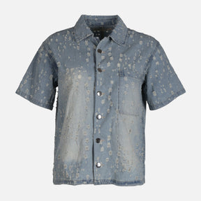WOMEN SHORT SLEEVE DENIM SHIRT