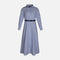 WOMEN LONG SLEEVE STRIPED LONG DRESS