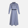 WOMEN LONG SLEEVE STRIPED LONG DRESS
