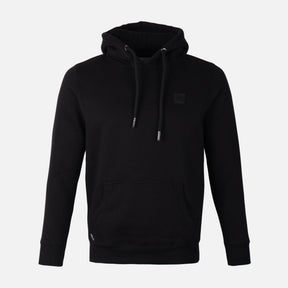 MEN SOLID FLEECE PULLOVER WITH HOOD