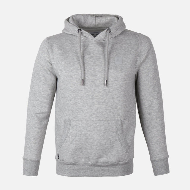 MEN SOLID FLEECE PULLOVER WITH HOOD