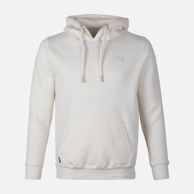 MEN SOLID FLEECE PULLOVER WITH HOOD