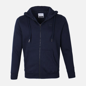 MEN SOLID FLEECE CARDIGAN WITH HOOD