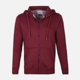 MEN SOLID FLEECE CARDIGAN WITH HOOD
