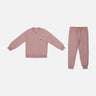 GIRLS 2 PIECES SET SWEATSHIRT CREW NECK- ZIPPER & PANT SOLID  