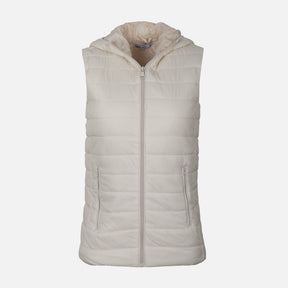 WOMEN BASIC PADDED VEST WITH HOOD