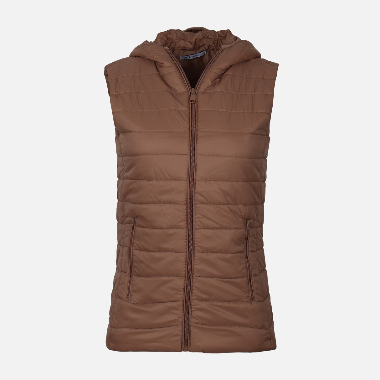 WOMEN BASIC PADDED VEST WITH HOOD