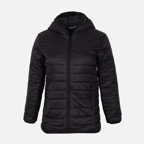 WOMEN BASIC PADDED JACKET WITH HOOD